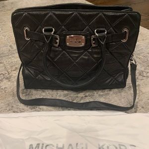 Michael Kors black quilted leather handbag